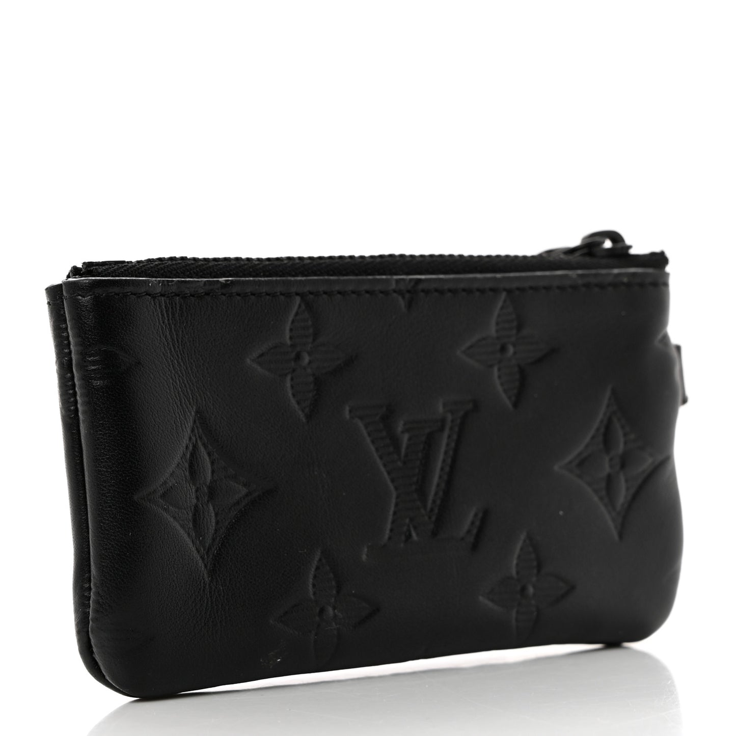 Calfskin Monogram Shadow Key Pouch Black