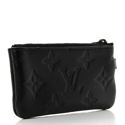 Louis Vuitton Calfskin Monogram Shadow Key Pouch Black 3 of 6