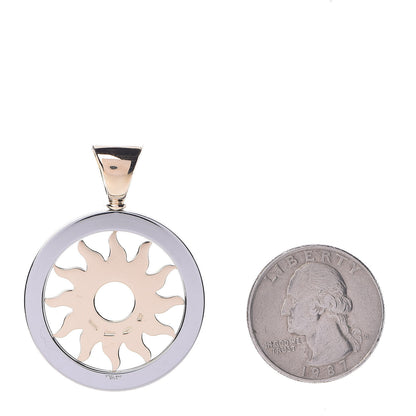 Bulgari 18K Yellow Gold Stainless Steel Tondo Sun Pendant 2 of 3