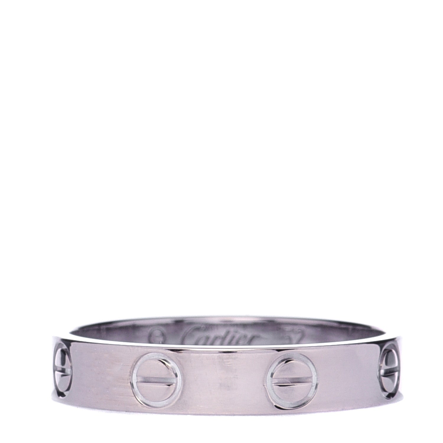 Cartier 18K White Gold 3.5mm LOVE Wedding Band Ring 52 6 1 of 8