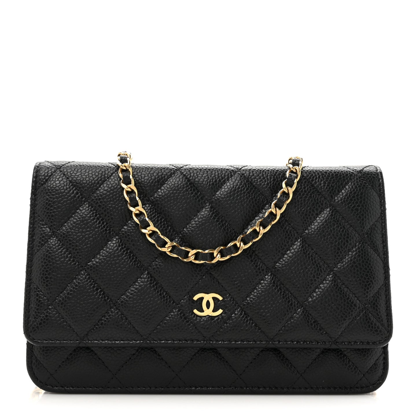 Caviar Quilted Wallet On Chain WOC Black