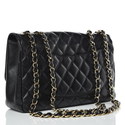 Chanel Caviar Quilted Jumbo Single Flap Black 3 of 16