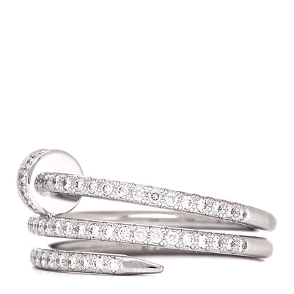 Cartier 18K White Gold Diamond Double Juste Un Clou Paved Ring 58 8.25 4 of 5