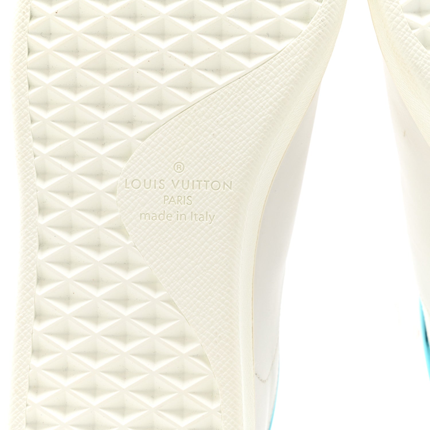 Louis Vuitton Calfskin Mens Luxembourg Sneakers 9.5 White Bleu 8 of 10