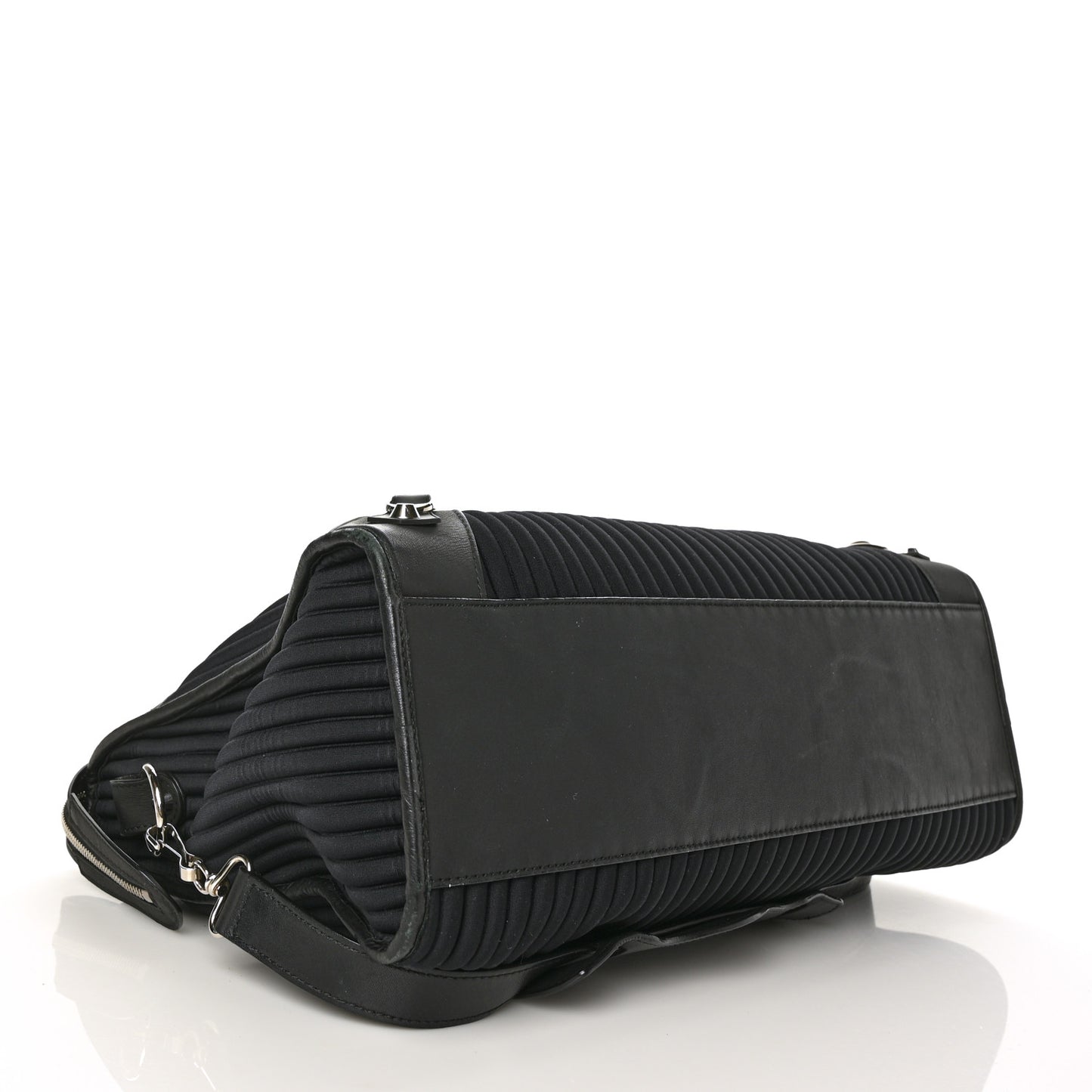 Ribbed Neoprene Classic Silver Hardware City Black
