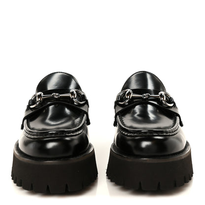 Gucci Cordovan Lux Womens Horsebit 45mm Platform Loafers 37.5 Black 3 of 11
