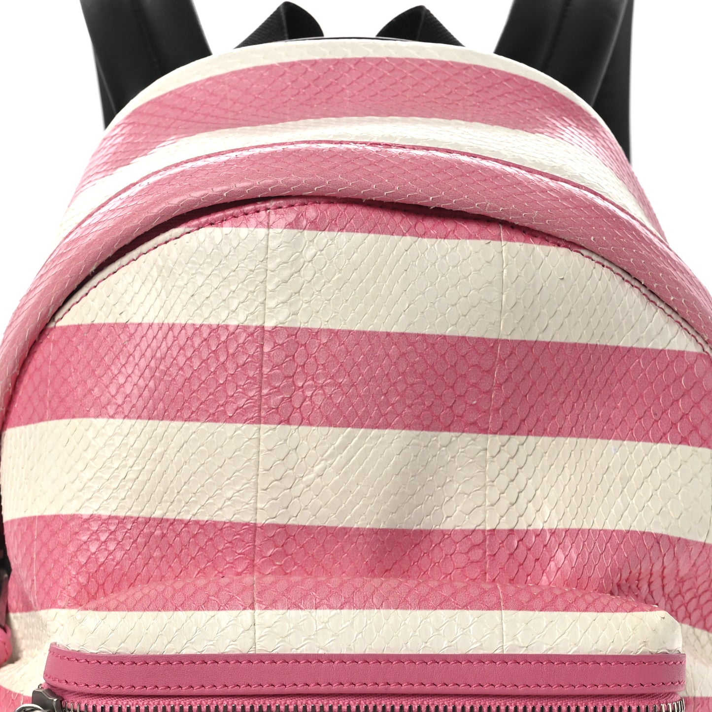 Snakeskin Striped City Backpack Pink White