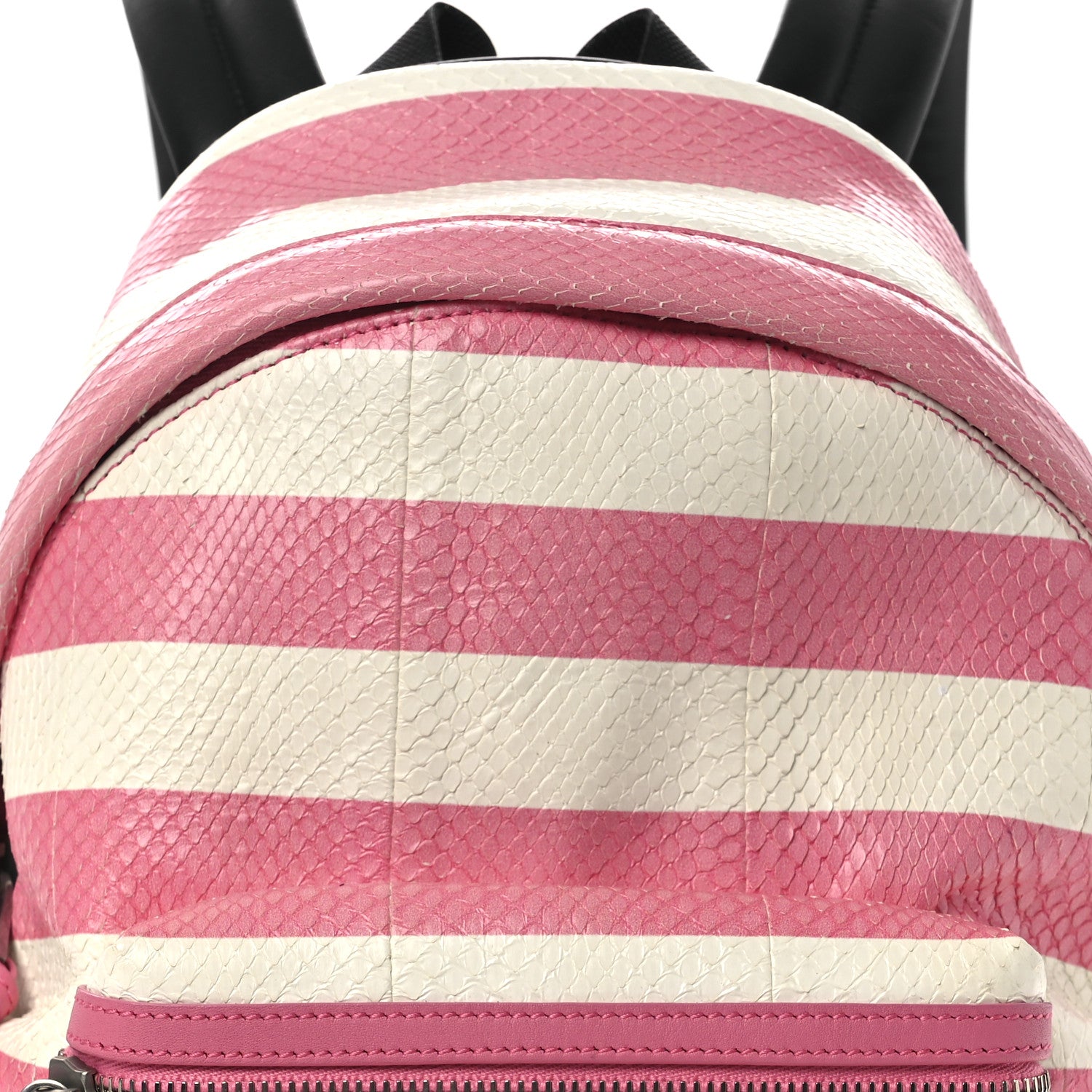 Saint Laurent Snakeskin Striped City Backpack Pink White 8 of 12