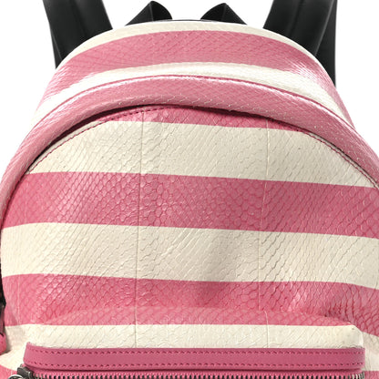 Saint Laurent Snakeskin Striped City Backpack Pink White 8 of 12
