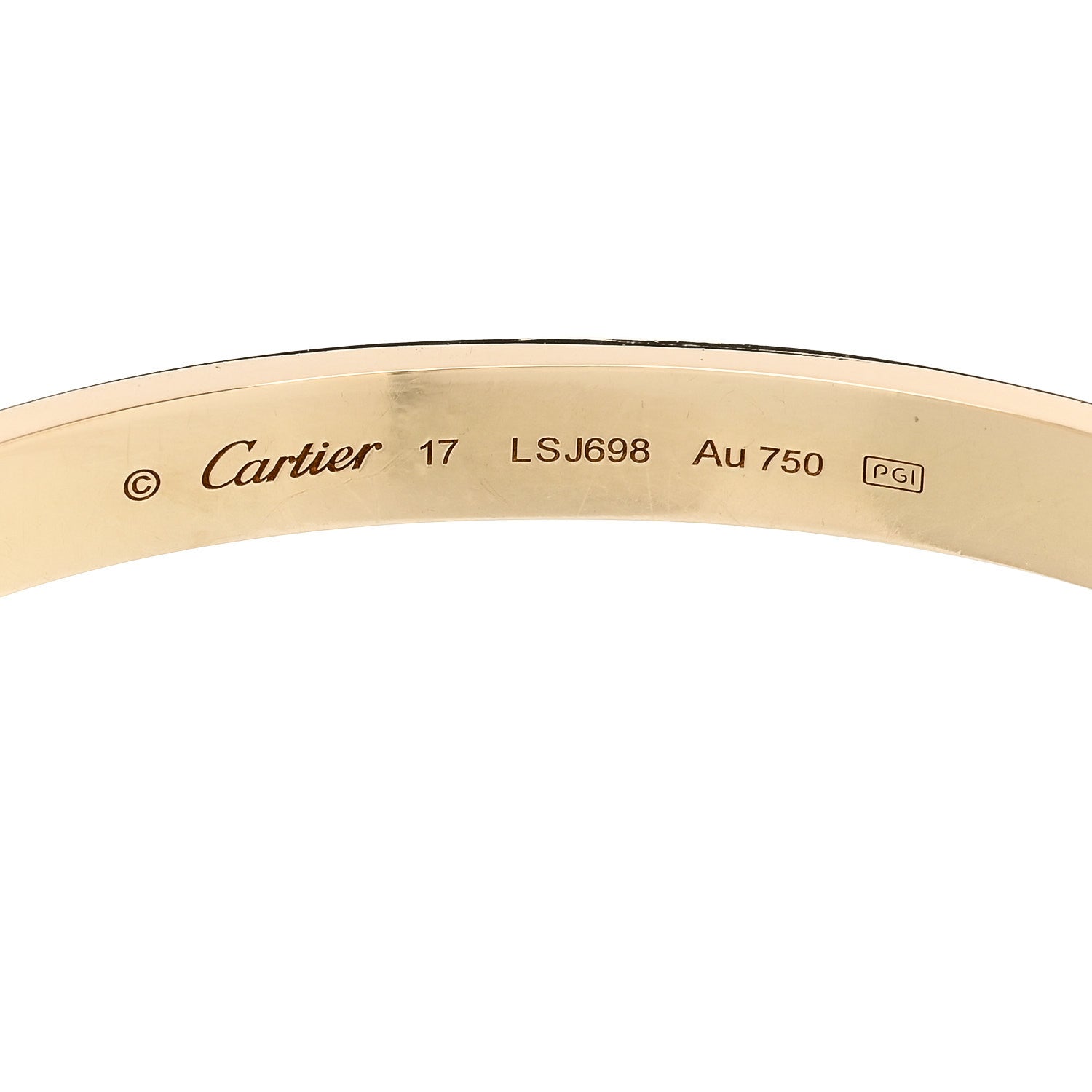 Cartier 18K Yellow Gold LOVE Cuff Bracelet 17 3 of 3