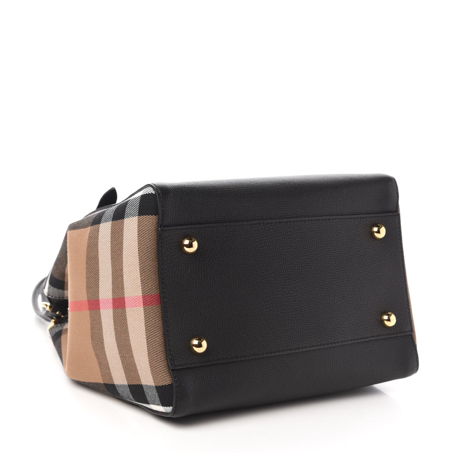 Grainy Calfskin House Check Small Canterbury Black
