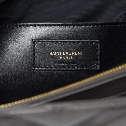 Saint Laurent Sheepskin Suede Matelasse Chevron Monogram Large College Satchel Earth 6 of 11