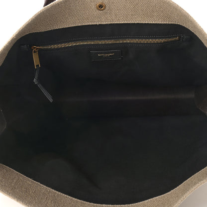 Saint Laurent Linen Calfskin Rive Gauche Tote Natural 5 of 9