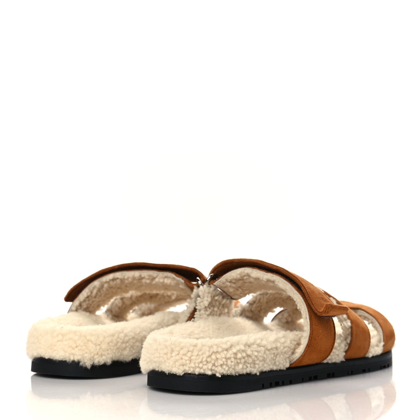 Suede Goatskin Woolskin Womens Chypre Sandals 37 Naturel Ecru
