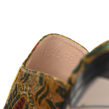 Gucci Iridescent Brocade Womens Princetown Slippers 35 Gold Multicolor 8 of 9