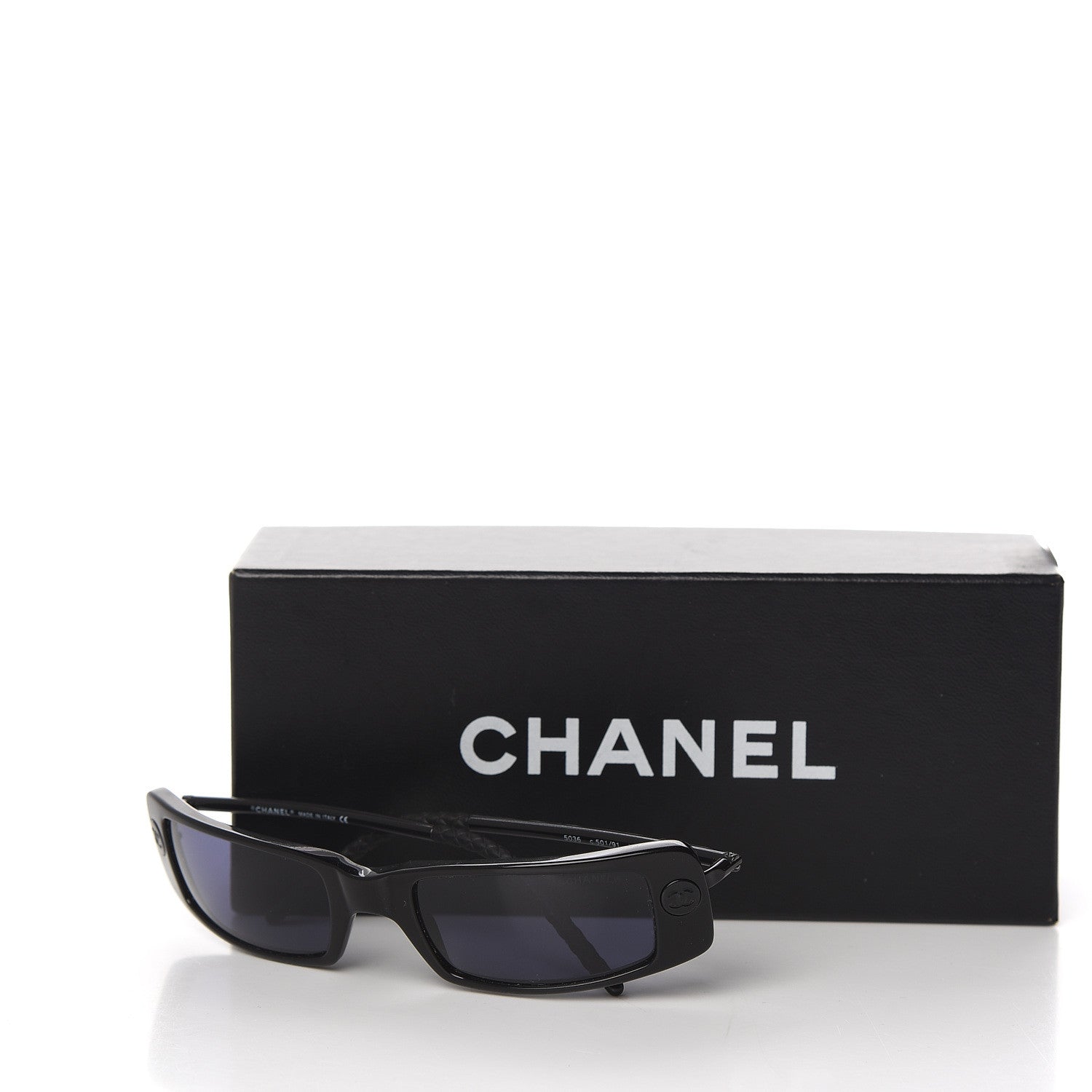 Chanel Rectangle Sunglasses 5036 Black 7 of 7