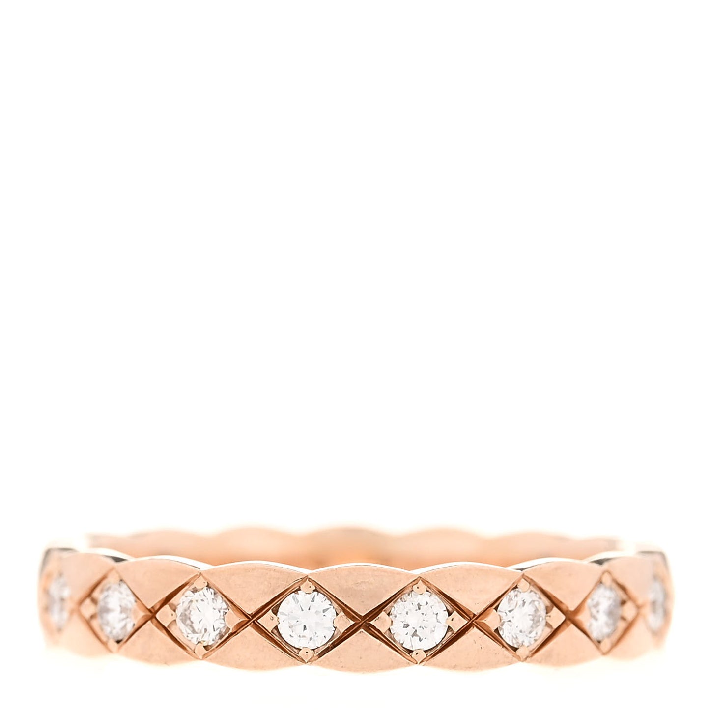 18K Beige Gold Diamond Mini Coco Crush Ring 51 5.75