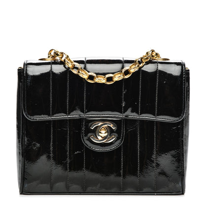 Chanel Patent Vertical Quilt Mini Flap Black 1 of 9