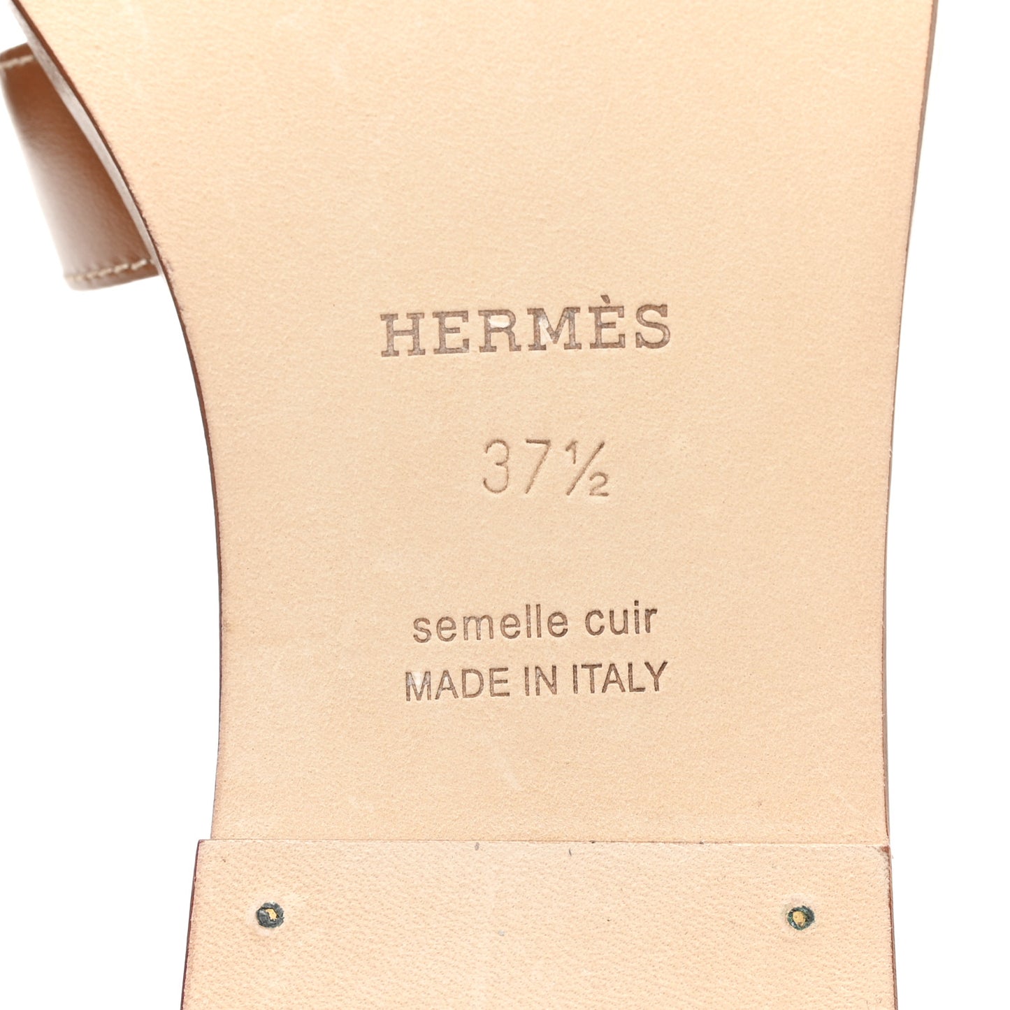 Box Calfskin Oran Sandals 37.5 Gold