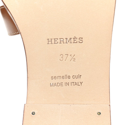 Hermes Box Calfskin Oran Sandals 37.5 Gold 7 of 10