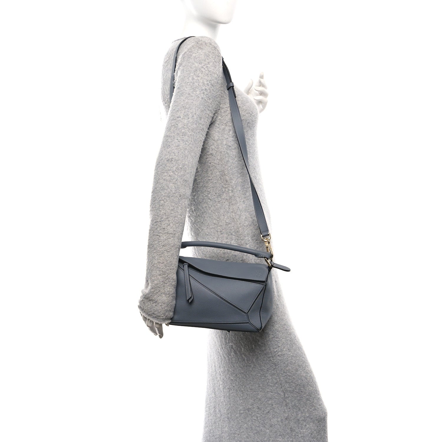 Loewe Soft Grained Calfskin Small Puzzle Bag Pearl Grey 2 of 11