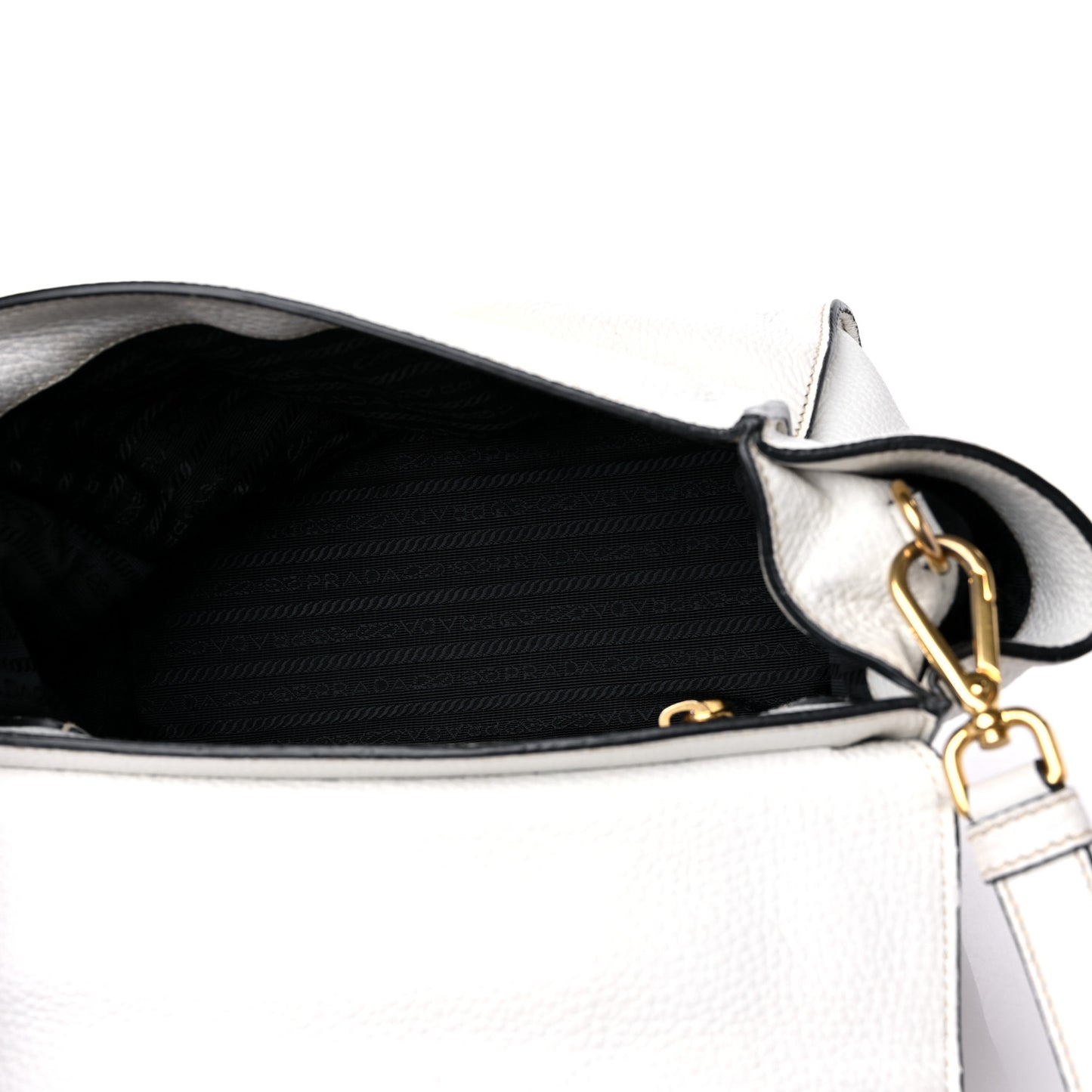 Vitello Daino Sound Twin Pocket Satchel Bianco