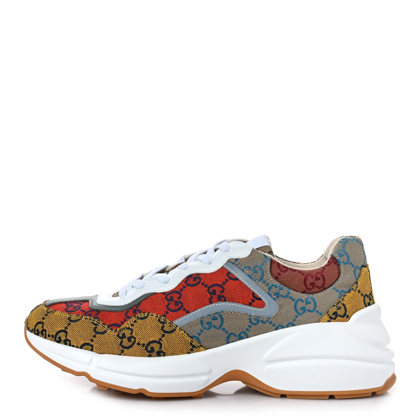 Monogram Multicolor Mens Rhyton Sneakers 8 Yellow Blue Great White Tabasco