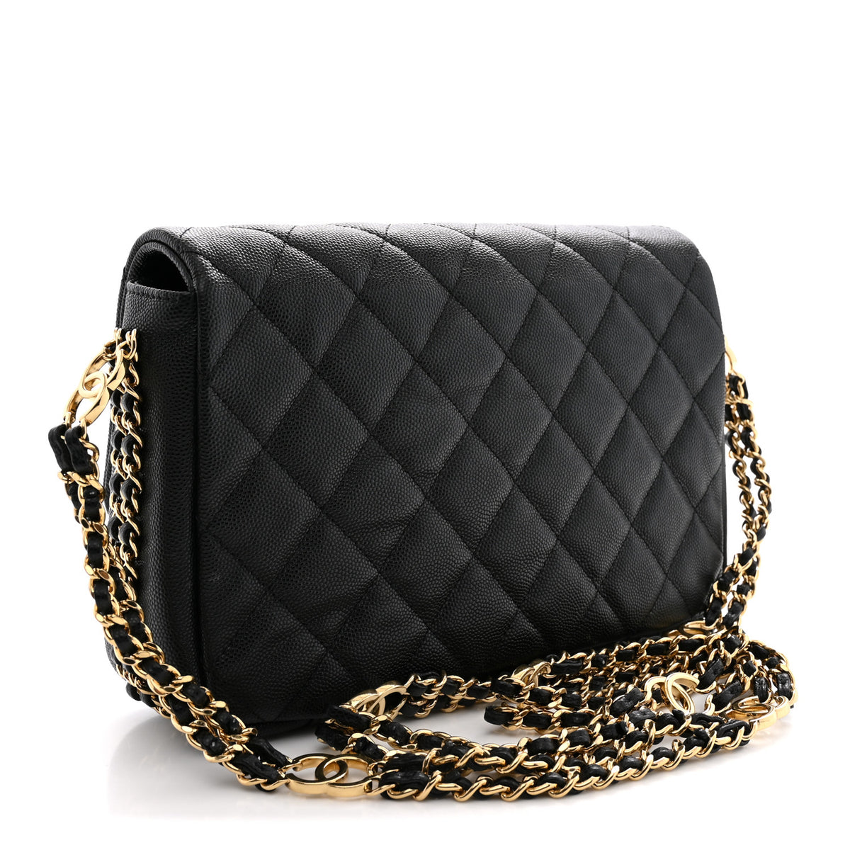 Caviar Quilted Small CC You Flap Black