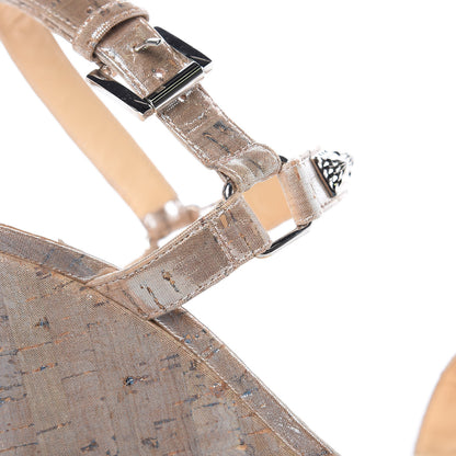 Christian Louboutin Cork Studded Pyradiams 110 Platform Sandals 36 Gold 8 of 9