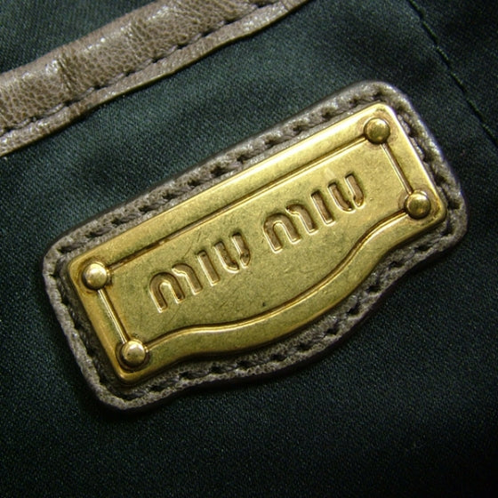 Miu Miu Leather Woven Shopper Tote Bag 8 of 11