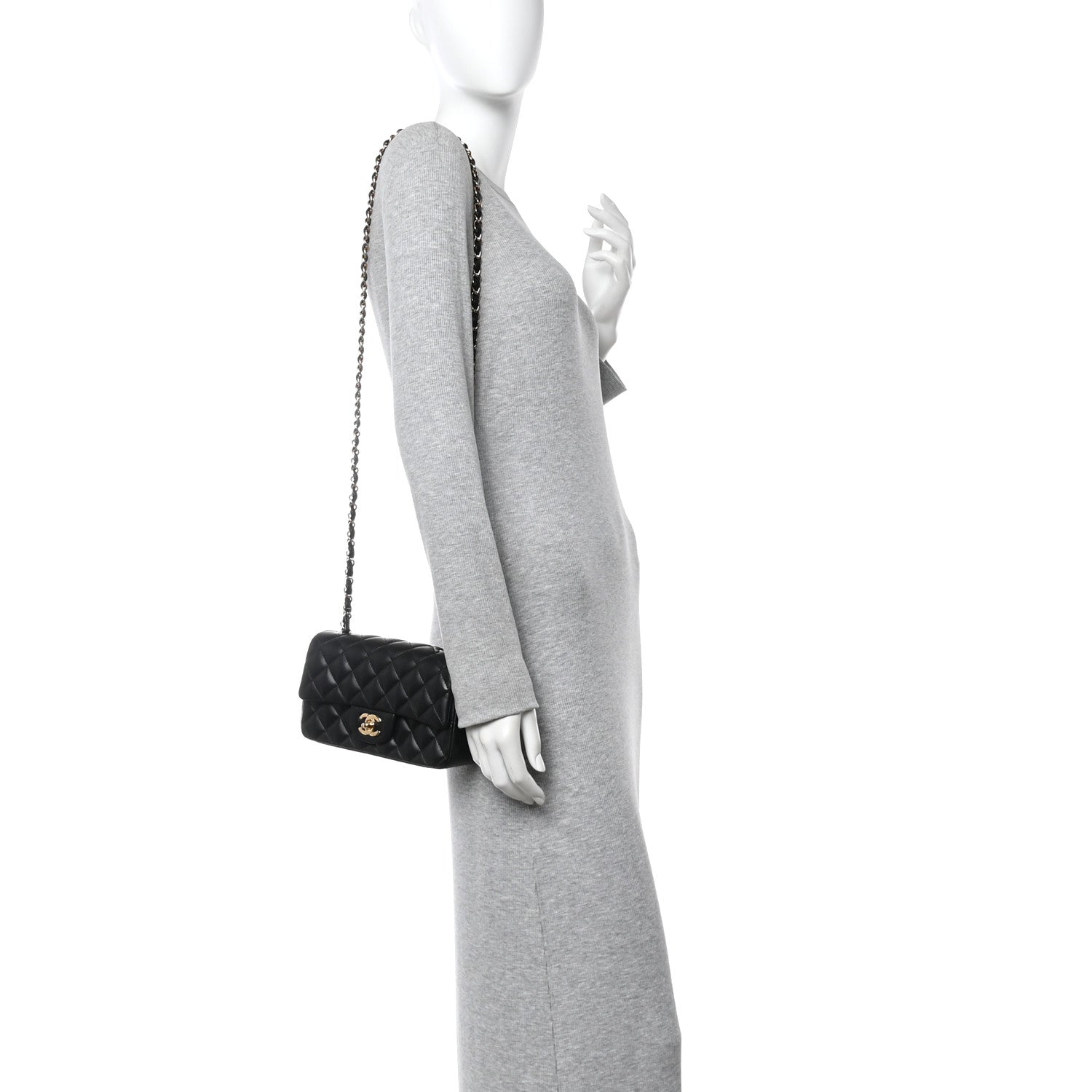 Chanel Lambskin Quilted Mini Rectangular Flap Black 2 of 11