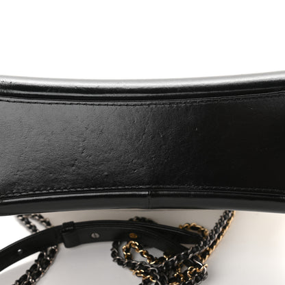 Chanel Aged Calfskin Quilted Medium Gabrielle Hobo Black White 11 of 11