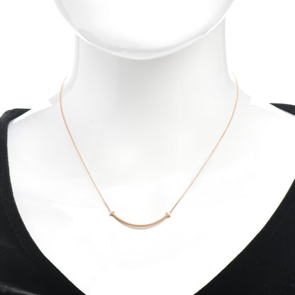 Tiffany 18K Rose Gold Small T Smile Pendant Necklace 2 of 5