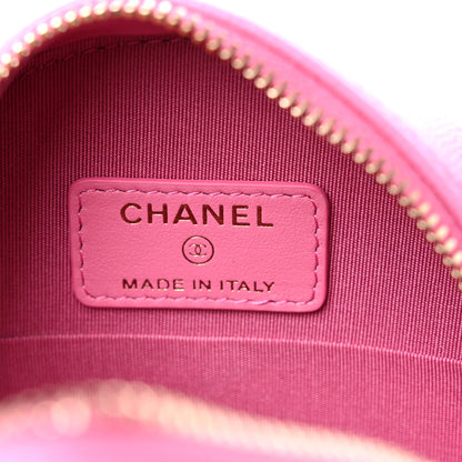 Chanel Caviar Quilted Gripoix CC Round Clutch With Chain Pink 6 of 11