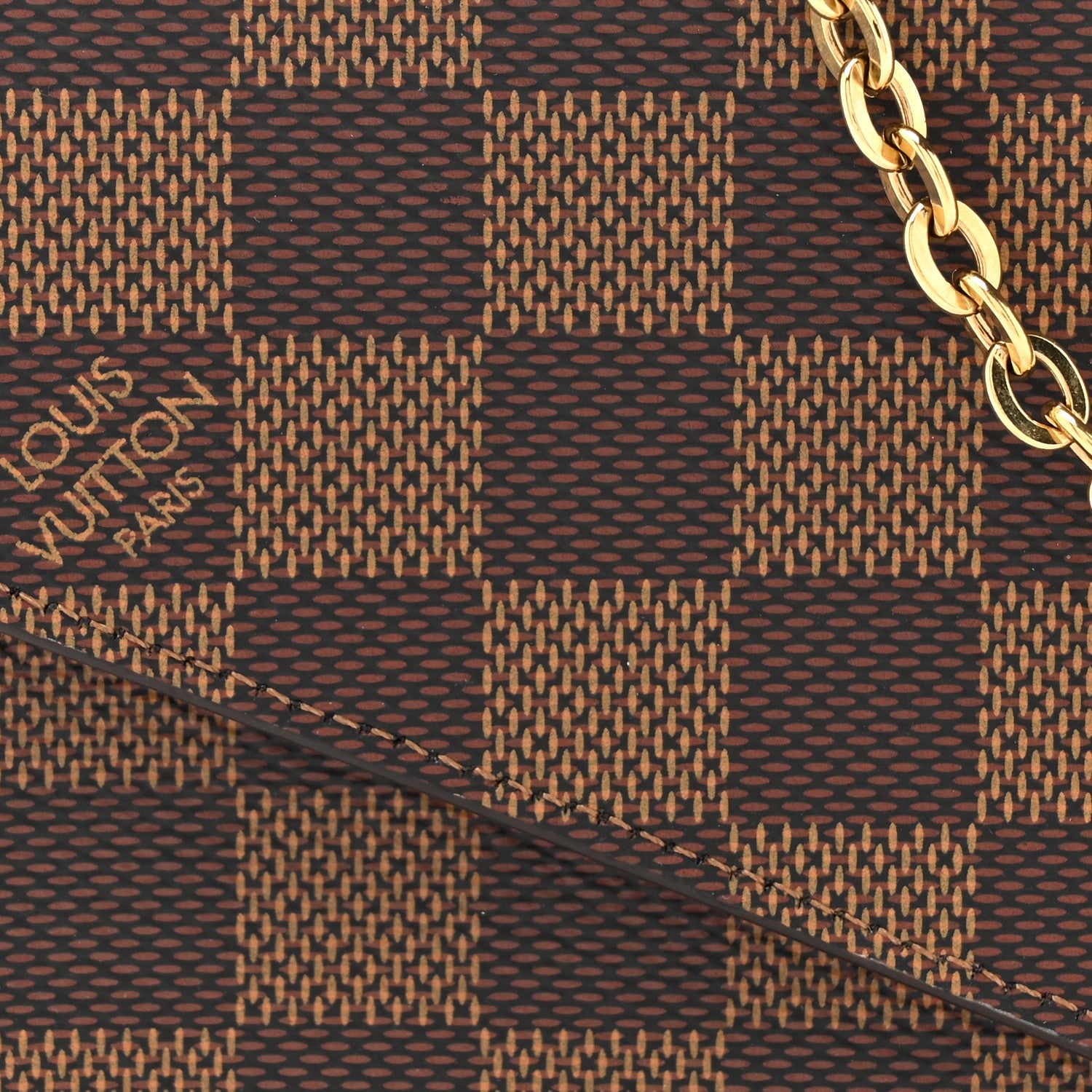 Louis Vuitton Damier Ebene Pochette Felicie Chain Wallet 10 of 12