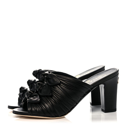 Chanel Calfskin Bows CC Mules 36 Black 3 of 9