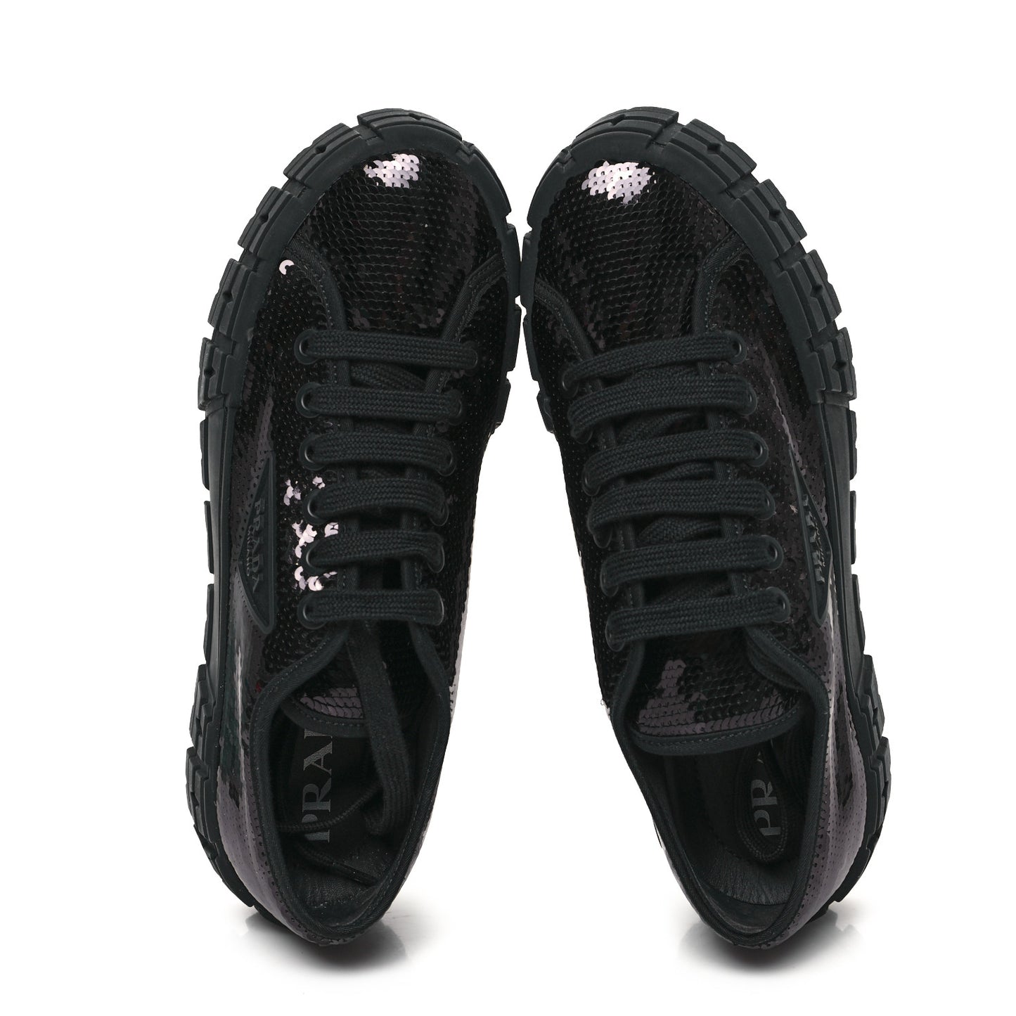 Paillettes Triangle Logo Double Wheel 50mm Sneakers 39 Black