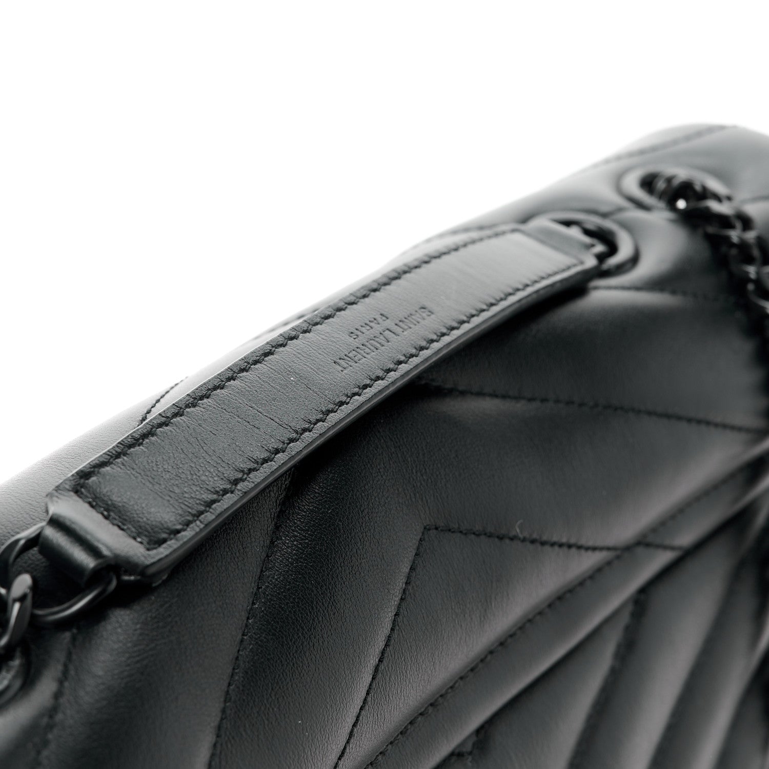 Saint Laurent Calfskin Y Quilted Monogram Monochrome Medium Loulou Chain Satchel Black 12 of 12