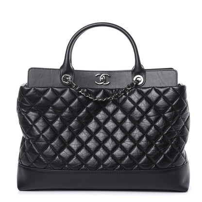 Chanel Aged Calfskin Quilted Be CC Tote Black 1 of 13