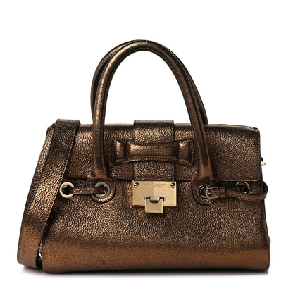 Jimmy Choo Metallic Calfskin Large Rosalie Satchel Gold 1 of 8