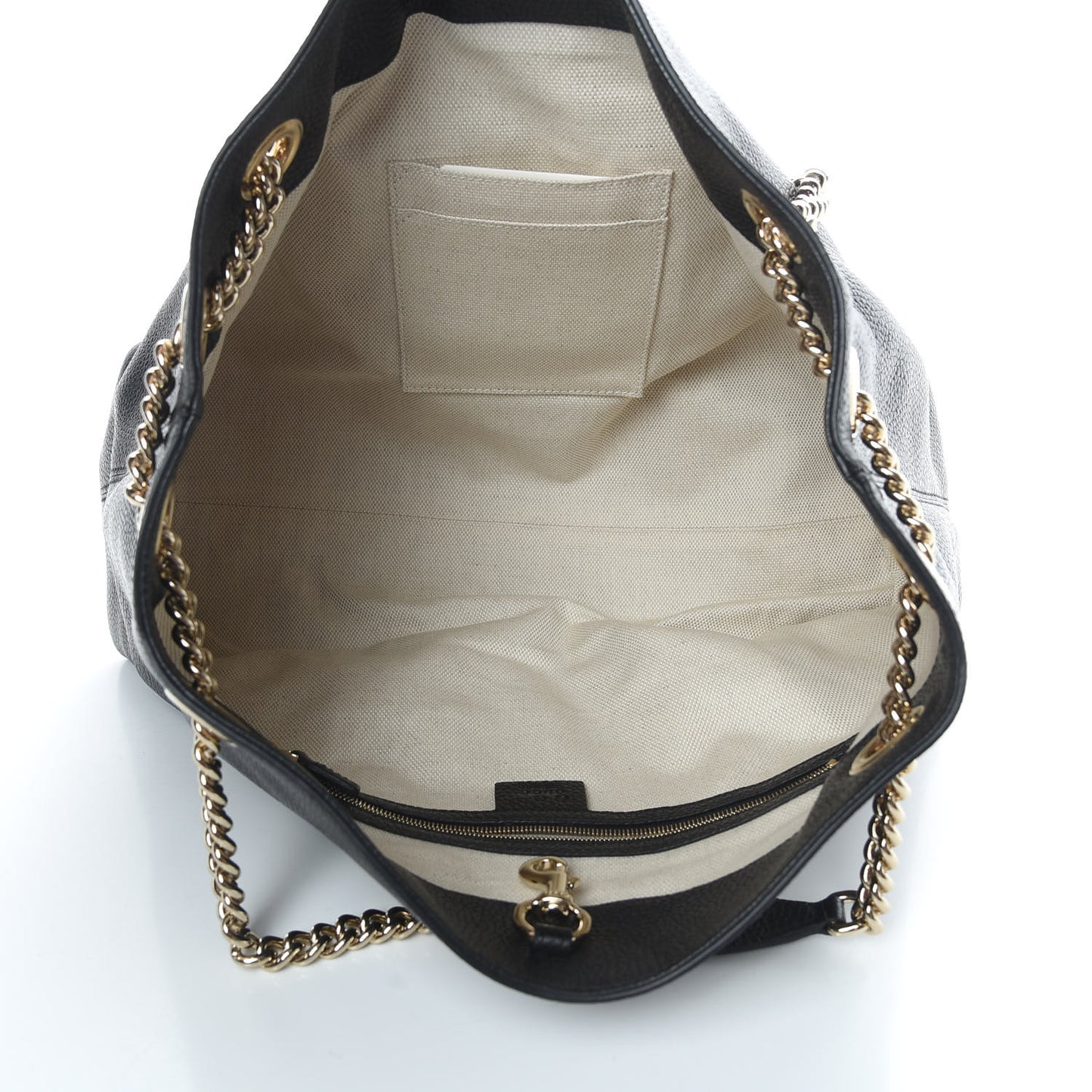 Pebbled Calfskin Medium Soho Chain Shoulder Bag Black