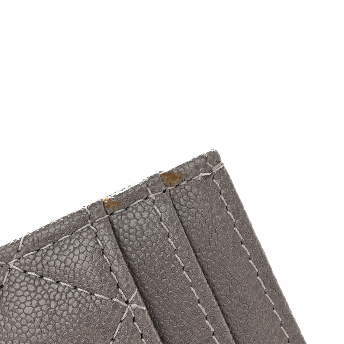 Caviar Quilted Boy Card Holder Grey