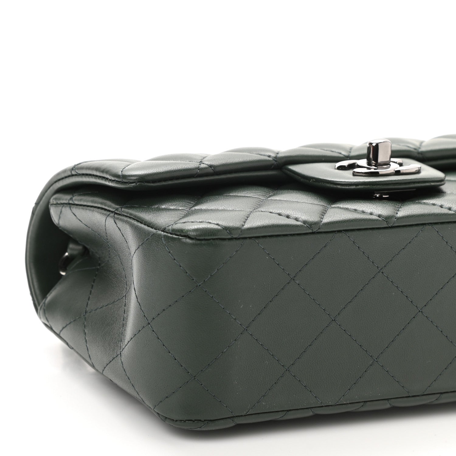 Chanel Lambskin Quilted Mini Rectangular Flap Green 8 of 9