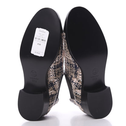 Chanel Tweed Grosgrain Cap Toe CC Short Boots 38.5 Beige Black Pink 5 of 9