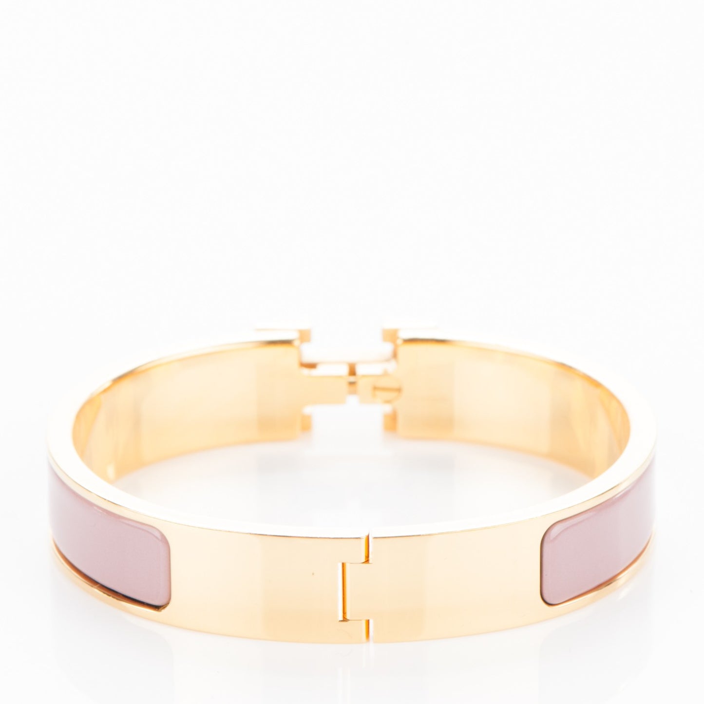 Enamel Narrow Clic Clac H Bracelet PM Bois De Rose