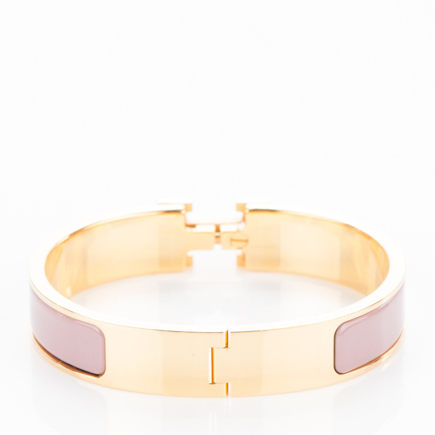 Hermes Enamel Narrow Clic Clac H Bracelet PM Bois De Rose 2 of 4