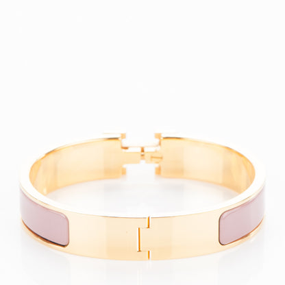 Hermes Enamel Narrow Clic Clac H Bracelet PM Bois De Rose 2 of 4