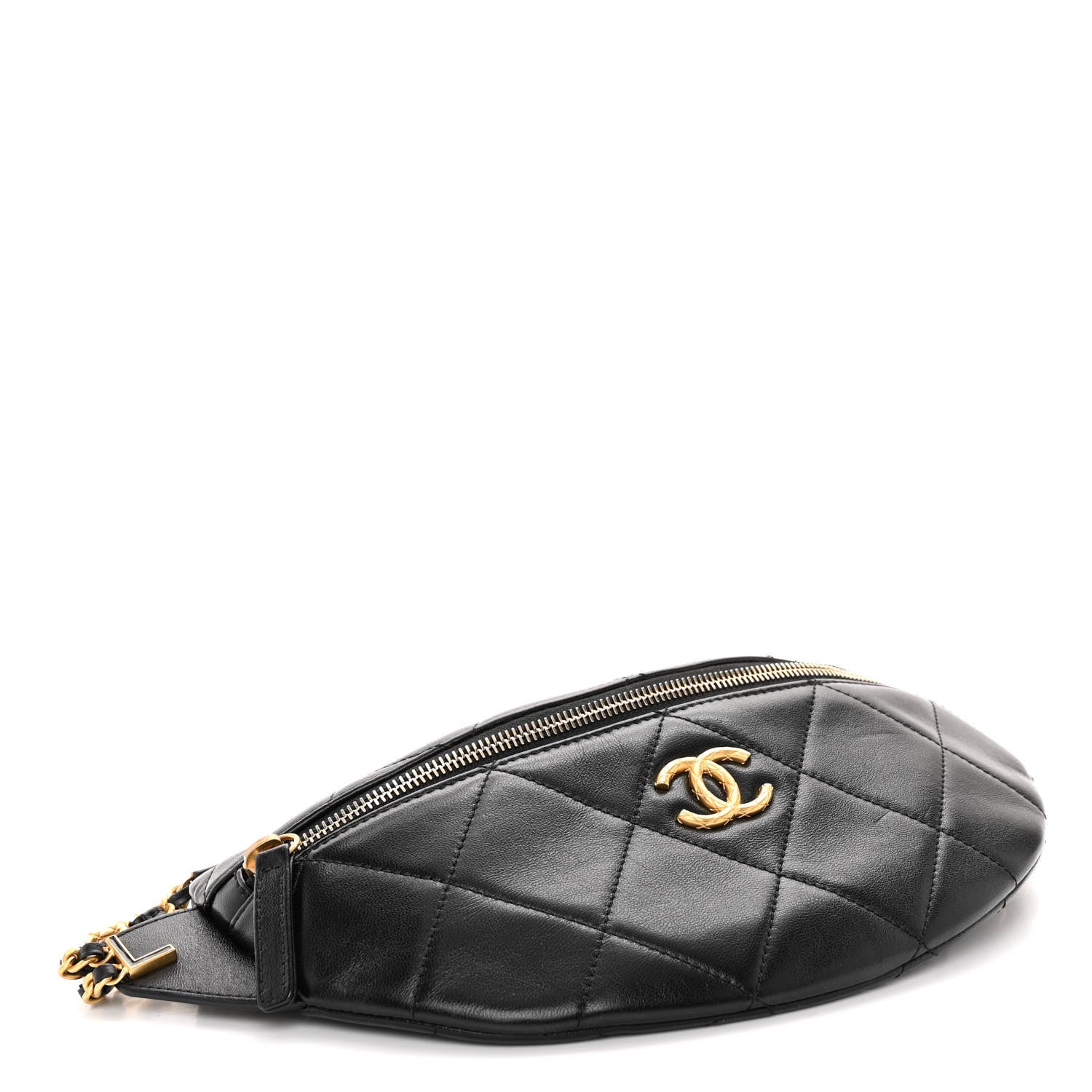 Chanel Lambskin Enamel Quilted Waist Bag Black 4 of 10