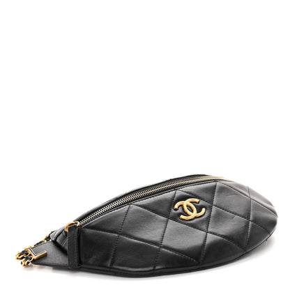Chanel Lambskin Enamel Quilted Waist Bag Black 4 of 10