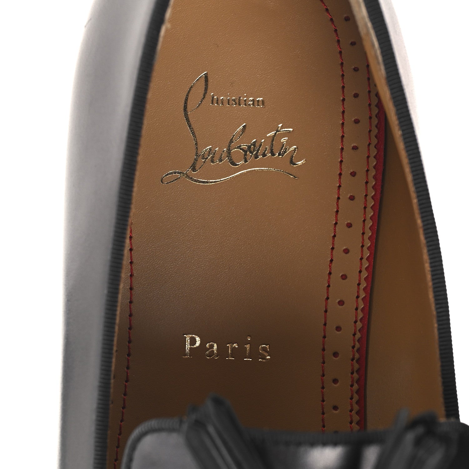 Christian Louboutin Calfskin Tassel Dandelion Mens Dandelion Flat Loafers 42 Black 8 of 9